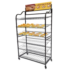 Bakery Display Rack Metal Wire Floor Stand 6 Shelves 39.5X18.5X67.8"Tall 19399-new