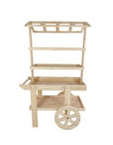 Flower Cart Vending Cart Farmers Market County Fair Wagon Wood RollingKiosk