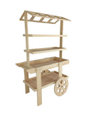 Flower Cart Vending Cart Farmers Market County Fair Wagon Wood RollingKiosk