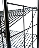 24.3" x 49.1" x 14.7" Bakery Display Rack w/ Wheels, 4 Wire Gravity Shelves, Mild Steel - Black 19406