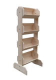 21.0" x 53.0" x 17.0" Tiered Wooden Display, Floorstanding, 4 Bins - Oak 19407