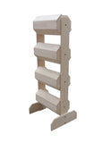 21.0" x 53.0" x 17.0" Tiered Wooden Display, Floorstanding, 4 Bins - Oak 19407