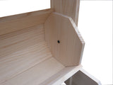 21.0" x 53.0" x 17.0" Tiered Wooden Display, Floorstanding, 4 Bins - Oak 19407