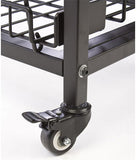 29"w Bakery Display Rack w/ Wheels, 6 Shelves   Header - Black 19428