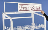 29"w Bakery Display Rack w/ Wheels, 6 Shelves   Header - White 19429
