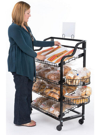 FixtureDisplays® 4-Tier Bakery Bread Rack with Angled Shelves Wooden  Display Rack Bread Store Rack 30X18X55 101143-NF