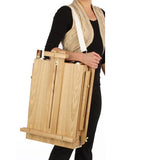 Wood Art Easel for Floor with Storage Compartment, Tilting - Natural 19442