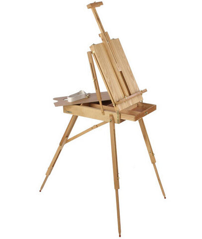 Wood Art Easel for Floor with Storage Compartment, Tilting - Natural 19442