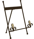 Wrought Iron Table Top Easel, Decorative Tripod Design, 9-5/8”W x 10-1/2”H - Brown 19446