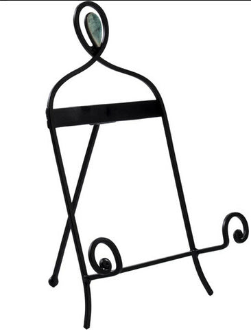 Wrought Iron Table Top Easel, Decorative Tripod Design, 9-1/2”W x 12-1/4”H - Black 19448