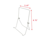 White Wire Easel for Table Top with 1.2-inch Lip, Wide Base, 5-5/8 x 8-3/4, Foldable Design, for Books, Trophy Plaques, CDs, Greeting Card Designs 19465 WHITE