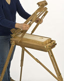 Wood Art Easel for Floor with Built-in Storage Tray, Adjustable Height - Natural 19468