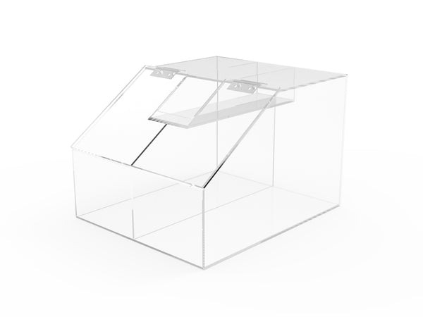 2.5 Gallon Acrylic Candy Bin, 2 Compartments, Scoop Holder 10" W X 8" H X 12" D 19491