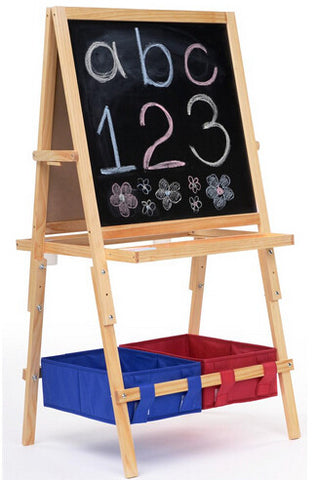 2 In 1 Children Wooden Black/ White board Easel Stand Learning Board