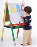 Childrens Easel with Black Chalkboard, White Marker Board, 2 Sided, 2 Storage Trays 19523