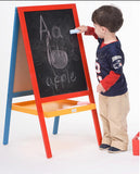 Double-sided Dry Erase   Blackboard Easel with Tray - Multicolor Frame 19524