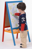 Double-sided Dry Erase   Blackboard Easel with Tray - Multicolor Frame 19524
