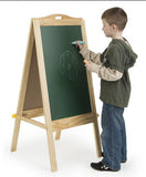 Childrens Easel with Chalkboard and Write-on White Board, 2 Sided, Floorstanding 19527