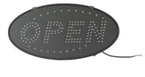 "OPEN" Animated LED Sign with Hanging Chain, Round - Blue Red 19539