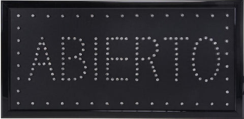 "ABIERTO" Animated LED Sign, Rectangular - Blue   Red 19541