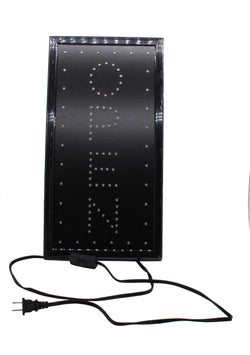 "OPEN" Animated LED Sign with Hanging Chain, Vertical - Red Blue 19546