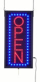 OPEN Animated LED Sign with Chains, Vertical Display - Red   Blue 19548