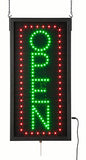 OPEN Animated LED Sign with Chains, Vertical Display - Green   Red 19550