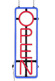 "OPEN" LED Sign with Hanging Chain, Vertical or Horizontal - Red   Blue 19557