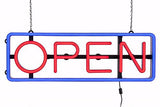 "OPEN" LED Sign with Hanging Chain, Vertical or Horizontal - Red   Blue 19557