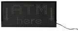 "ATM HERE" Animated LED Sign with Hanging Chain, Rectangular - Green 19561