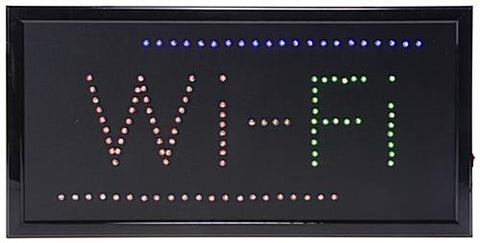 "Wi-Fi" Animated LED Sign with Hanging Chain, Rectangular - Red, Blue   Green 19563