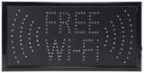 "FREE Wi-Fi" Animated LED Sign with Hanging Chain, Rectangular - Blue & Green 19564