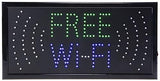 "FREE Wi-Fi" Animated LED Sign with Hanging Chain, Rectangular - Blue & Green 19564