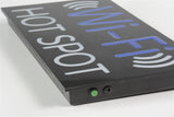"Wi-Fi HOT SPOT" LED Sign with Hanging Chain, Rectangular - Blue   White 19565