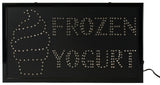 "FROZEN YOGURT" Animated LED Sign with Hanging Chain, Square - Blue 19571