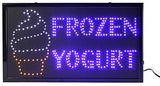 "FROZEN YOGURT" Animated LED Sign with Hanging Chain, Square - Blue 19571