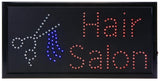 "Hair Salon" Animated LED Sign with Hanging Chain, Rectangular - Red, Blue   White 19580