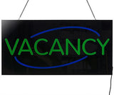 "Vacancy" LED Sign with Hanging Chain, Rectangular - 23" x 11" Green   Blue 19581