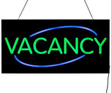 "Vacancy" LED Sign with Hanging Chain, Rectangular - 23" x 11" Green   Blue 19581