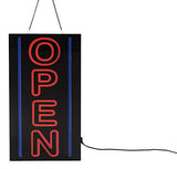 "OPEN" LED Sign with Hanging Chain, Rectangular Vertical- 23" x 11" Red   Blue 19584