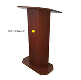 30" Portable Podium for Floor, Large Reading Surface, Open Back with Shelf - Mahogany 19588