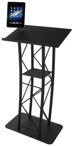 23 Truss Podium with iPad Enclosure Clamp   Black 19604