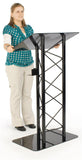 27" Truss Podium for Floor, Cup Holder, Aluminum and Steel - Black 19607
