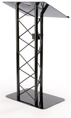 27 Truss Podium for Floor, Cup Holder, Aluminum and Steel   Black 19607