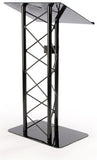 27" Truss Podium for Floor, Cup Holder, Aluminum and Steel - Black 19607