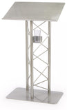 27" Truss Podium for Floor, Cup Holder, Aluminum and Steel - Silver 19608