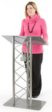 27" Truss Podium for Floor, Cup Holder, Aluminum and Steel - Silver 19608