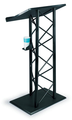 27 Truss Podium for Floor, Cup Holder, Aluminum and Steel   Black 19609