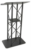 25" Truss Lectern with Interior Shelf, Open Front - Black 19610