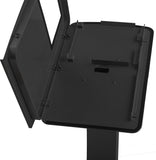 iPad Podium Stand, Locking Enclosure, Ledge for Speaker's Notes, Power Cable - Black 19613
